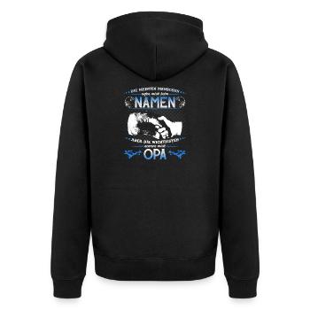 Grandpa Grandchild T-Shirt The most important things call me OPA - Unisex Premium Organic Zip Hoodie - black - Back - Nico (187cm)