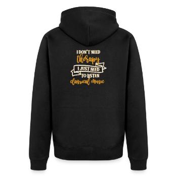 Classical music - Unisex Premium Organic Zip Hoodie - black - Back - Nico (187cm)