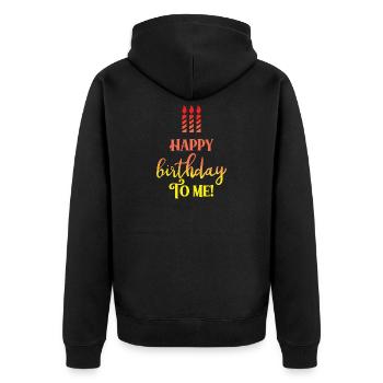 joyeux anniversaire - Veste à capuche bio Premium Unisexe - noir - Dos - Nico (187cm)
