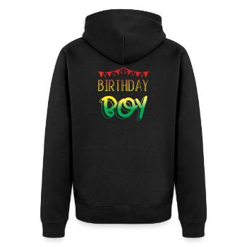 Joyeux anniversaire - Veste à capuche bio Premium Unisexe - noir - Dos - Nico (187cm)