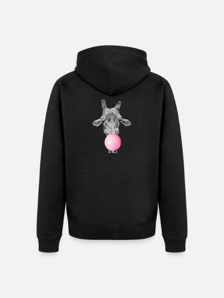 Giraffe und kaugummi - Unisex Premium Bio Zip Hoodie - Schwarz
