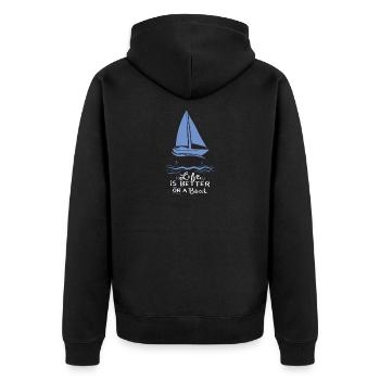 Sailing Sailing Boat - Unisex Premium Organic Zip Hoodie - black - Back - Nico (187cm)
