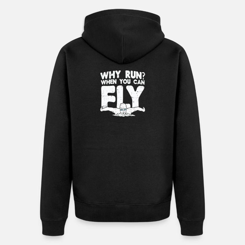 Schwimmen Schwimmer Geschenk - Unisex Premium Bio Zip Hoodie - Schwarz
