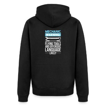 Auto mechanic car auto mechanic gift - Unisex Premium Organic Zip Hoodie - black - Back - Nico (187cm)