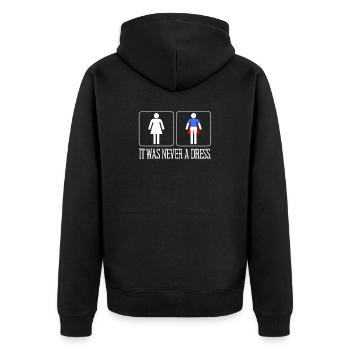 It Was Never A Dress Superheldin Girl Frauen Power - Unisex Premium Bio Zip Hoodie - Schwarz - Hinten - Nico (187cm)