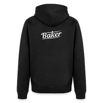 Bäcker Backen - Unisex Premium Bio Zip Hoodie - Schwarz - Hinten - Nico (187cm)