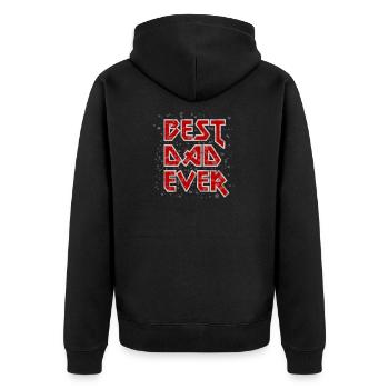 Best Dad Ever metal rock cool Spruch rot Vater - Unisex Premium Bio Zip Hoodie - Schwarz - Hinten - Nico (187cm)