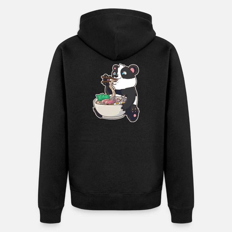 Ramen Panda - Veste à capuche bio Premium Unisexe - noir