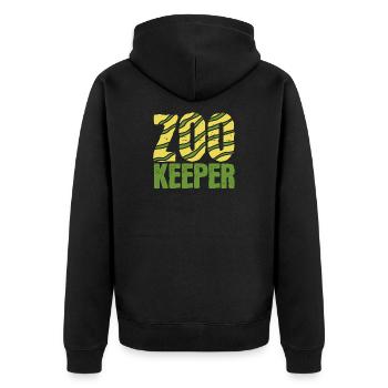 Zookeeper - Unisex Premium Organic Zip Hoodie - black - Back - Nico (187cm)