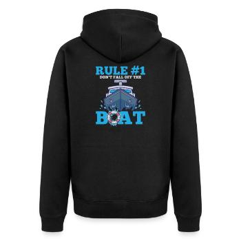 Boat - Unisex Premium Organic Zip Hoodie - black - Back - Nico (187cm)