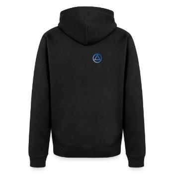 Anonyme Alkoholiker Symbol Logo AA NA Anti Alkohol - Unisex Premium Bio Zip Hoodie - Schwarz - Hinten - Nico (187cm)
