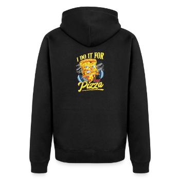 Haltère à pizza Je ne suis ici que pour la pizza - Veste à capuche bio Premium Unisexe - noir - Dos - Nico (187cm)
