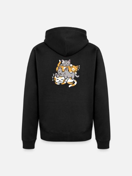Cats Kitten - Unisex Premium Organic Zip Hoodie - black