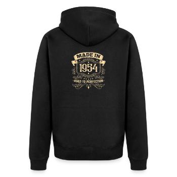1954 Birthday Made in 1954 - Unisex Premium Organic Zip Hoodie - black - Back - Nico (187cm)