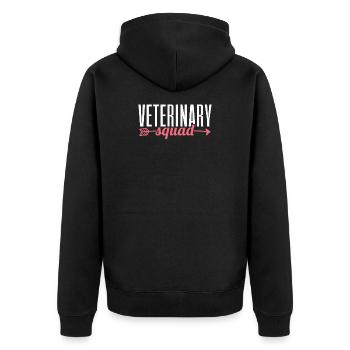 Tierarzt Tierarzthelferin - Unisex Premium Bio Zip Hoodie - Schwarz - Hinten - Nico (187cm)