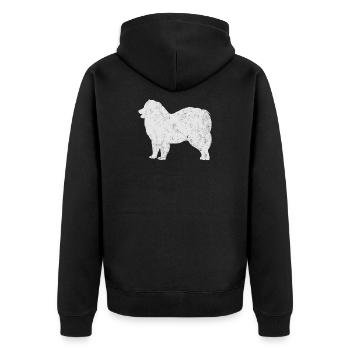 Samoyed Samoyed dog owner - Unisex Premium Organic Zip Hoodie - black - Back - Nico (187cm)