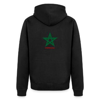 Green five-star Morocco style - Unisex Premium Organic Zip Hoodie - black - Back - Nico (187cm)