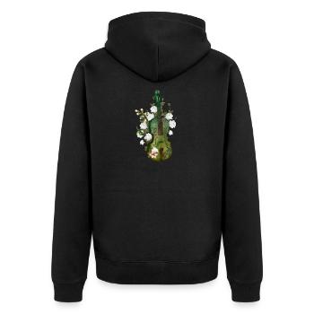 Wunderbare Geige - Unisex Premium Bio Zip Hoodie - Schwarz - Hinten - Nico (187cm)