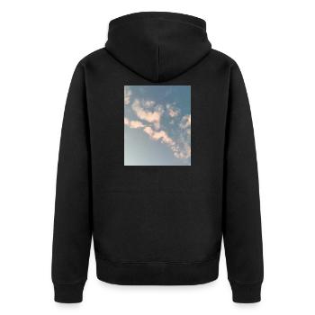 Pastel Clouds Sky Zen Design - Unisex Premium Organic Zip Hoodie - black - Back - Nico (187cm)