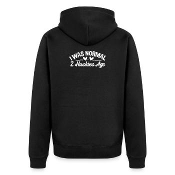 Husky Huskies - Unisex Premium Organic Zip Hoodie - black - Back - Nico (187cm)