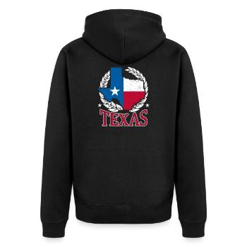 Fierté de l’État de laurier du Texas - Veste à capuche bio Premium Unisexe - noir - Dos - Nico (187cm)