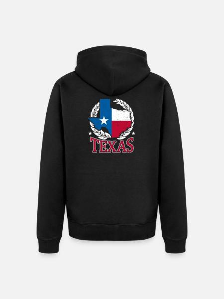 Texas Laurel State Pride - Unisex Premium Organic Zip Hoodie - black
