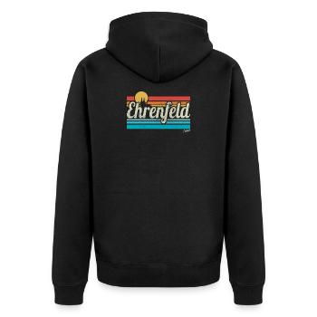 Ehrenfeld Veedel Köln Viertel Retro Vintage Surfer - Unisex Premium Bio Zip Hoodie - Schwarz - Hinten - Nico (187cm)
