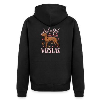 Vizsla - Veste à capuche bio Premium Unisexe - noir - Dos - Nico (187cm)