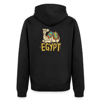 Ägypten Ägypter Kamel - Unisex Premium Bio Zip Hoodie - Schwarz - Hinten - Nico (187cm)