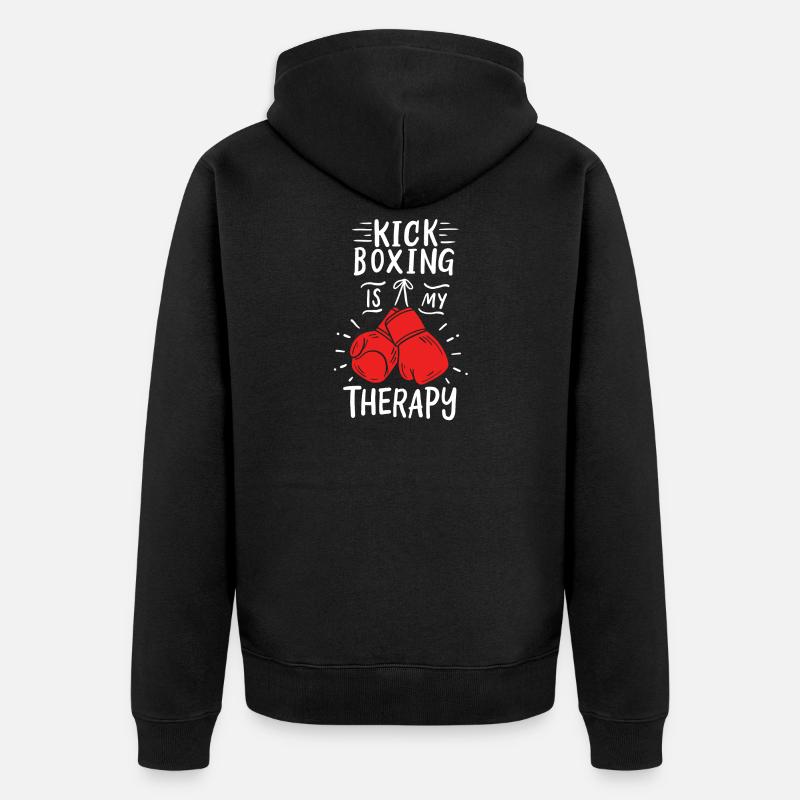 Kickboxen Kickboxer - Unisex Premium Bio Zip Hoodie - Schwarz