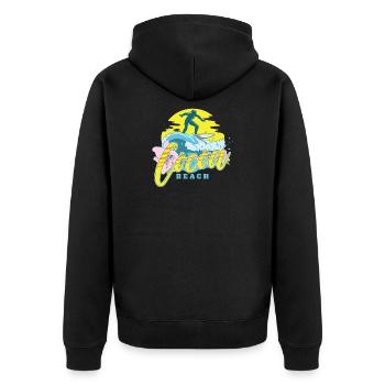 Cocoa Beach - Unisex Premium Organic Zip Hoodie - black - Back - Nico (187cm)