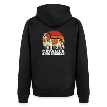 Cavalier King Charles - Unisex Premium Organic Zip Hoodie - black - Back - Nico (187cm)