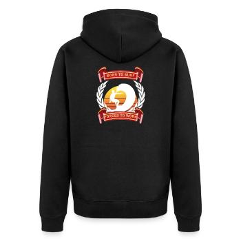 BORN TO SURF surfer surfing gift - Unisex Premium Organic Zip Hoodie - black - Back - Nico (187cm)