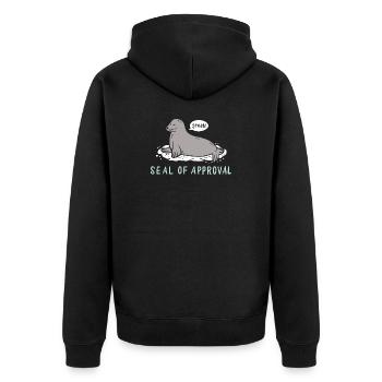 Seal - Unisex Premium Organic Zip Hoodie - black - Back - Nico (187cm)