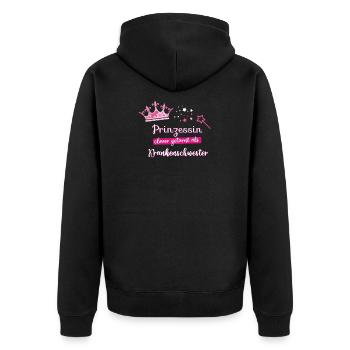 Krankenschwester Prinzessin Beruf fee beste Zauber - Unisex Premium Bio Zip Hoodie - Schwarz - Hinten - Nico (187cm)