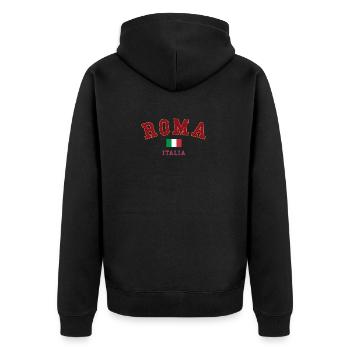 Roma Italia Vintage Style universitaire - Veste à capuche bio Premium Unisexe - noir - Dos - Nico (187cm)