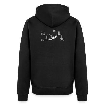 Adrenaline – climbing at the molecular level - Unisex Premium Organic Zip Hoodie - black - Back - Nico (187cm)