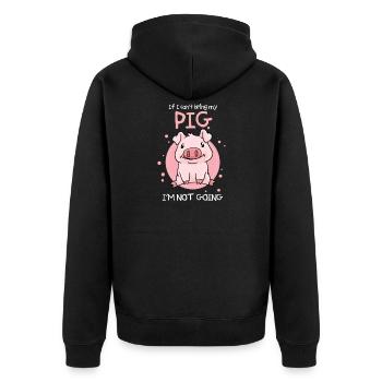 Porcelet Piggy Piggy - Veste à capuche bio Premium Unisexe - noir - Dos - Nico (187cm)