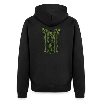 Spargel Asparagus - Unisex Premium Bio Zip Hoodie - Schwarz - Hinten - Nico (187cm)