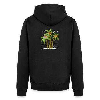 Decorated palms at Christmas? No problem! - Unisex Premium Organic Zip Hoodie - black - Back - Nico (187cm)