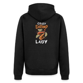 Shrimp - Unisex Premium Organic Zip Hoodie - black - Back - Nico (187cm)