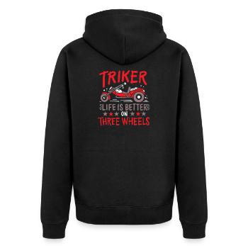 Triker Trike Tricycle - Veste à capuche bio Premium Unisexe - noir - Dos - Nico (187cm)