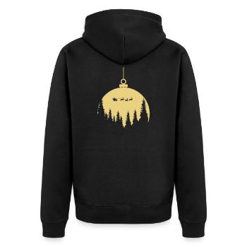 Weihnachten santa claus Kugel xmas gold christmas - Unisex Premium Bio Zip Hoodie - Schwarz - Hinten - Nico (187cm)