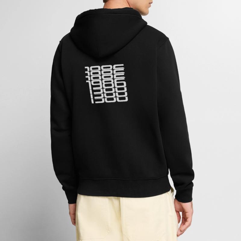 1986 Stack Digits Pattern Unisex Premium Organic Zip Hoodie