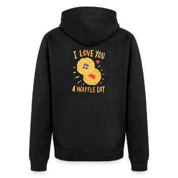 Waffles Waffle Bakers - Unisex Premium Organic Zip Hoodie - black - Back - Nico (187cm)