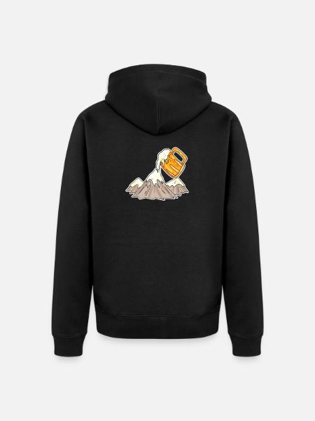 Mountains and beer - Unisex Premium Organic Zip Hoodie - black