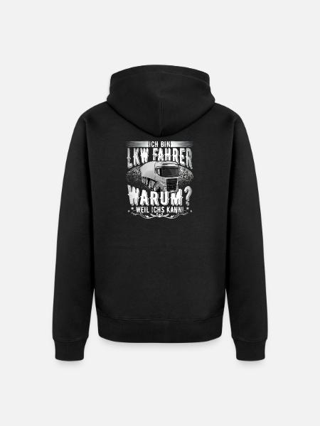 Lkw Fahrer - Unisex Premium Bio Zip Hoodie - Schwarz
