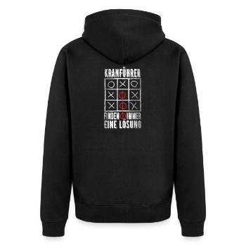 Kranführer - Unisex Premium Bio Zip Hoodie - Schwarz - Hinten - Nico (187cm)