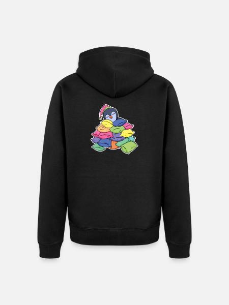 Sleeping penguin - Unisex Premium Organic Zip Hoodie - black