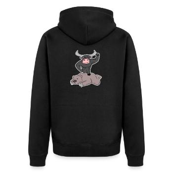 Échange haussier et baissier - Veste à capuche bio Premium Unisexe - noir - Dos - Nico (187cm)